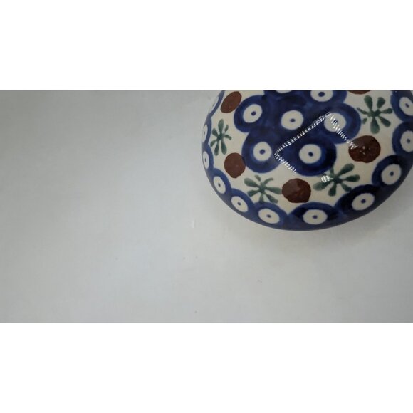 Replacememt lid Polish Pottery Boleslawiec Vase Peacock Pattern unmarked - Picture 7 of 9